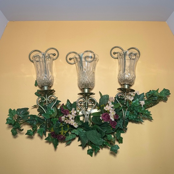 Home Interiors Other - Home Interiors 3 votive glass wall sconce